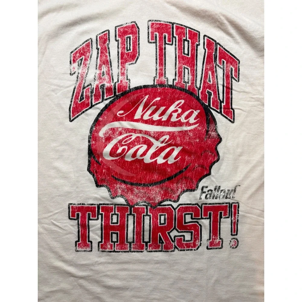Fallout Nuka Cola Zap That‎ Thirst Graphic T-Shirt XL Ripple Junction Cream New